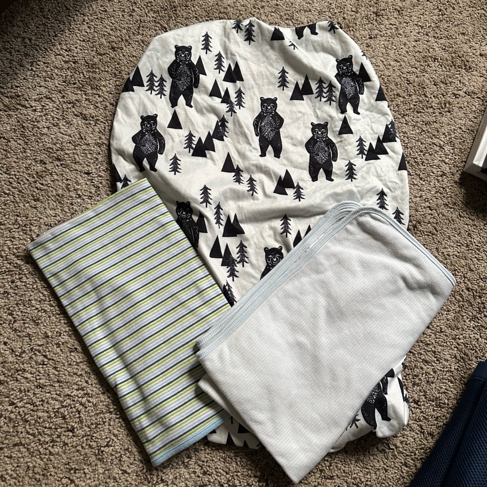 Diaper pad cover and blankets